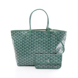 Goyard Saint Louis PM Tote Bag, Coated Canvas, Leather, Women's, Green, Multicolor