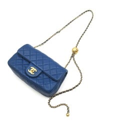 CHANEL Matelasse Chain Shoulder Bag, Lambskin, Women's, Blue, AS1787