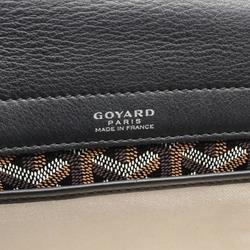 GOYARD Rouette Shoulder Bag, Coated Canvas, Leather, Women's, Black, Brown, White