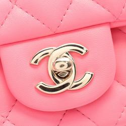 CHANEL Matelasse 20 Shoulder Bag Leather Women's Pink A69900