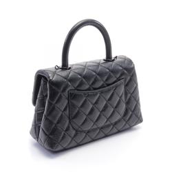 CHANEL Coco Handle Flap Matelasse Handbag Bag Caviar Skin (Grained Calf) Women's Black A92990