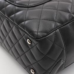 CHANEL Cambon Line Bowling Bag Shoulder Leather Patent Women's Black A25171