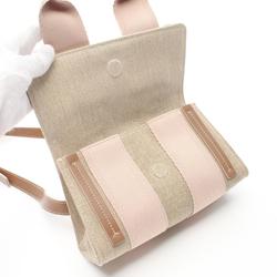 Chloé Chloe WOODY CANVAS SHOULDER Shoulder Bag Fabric Leather Women's Beige Pink Brown CHC24AS681L1726Y