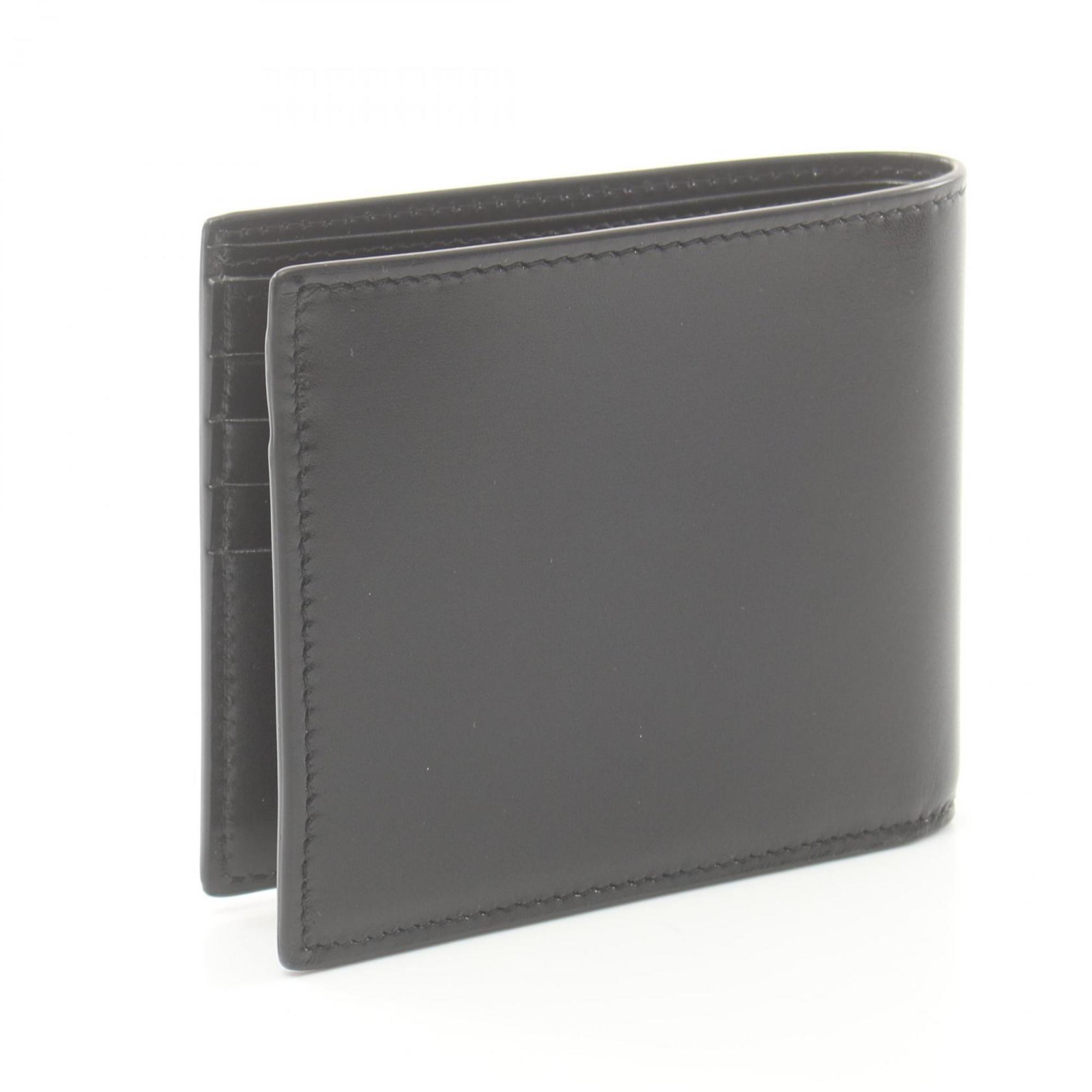 Saint Laurent East West Wallet Monogram Bi-fold Leather Men's Black 4632490SX0E1000