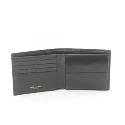 Saint Laurent East West Wallet Monogram Bi-fold Leather Men's Black 4632490SX0E1000