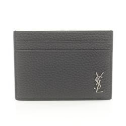 Saint Laurent Tiny Cassandra Business Card Holder/Card Case Leather Men's Black 607603AAC681000