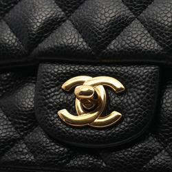 CHANEL Matelasse Shoulder Bag, Caviar Skin (Grained Calf), Women's, Black, A35200