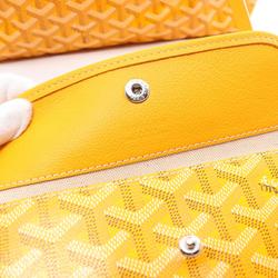 GOYARD Saint Louis PM Tote Bag, Coated Canvas, Leather, Women's, Yellow, Brown, White