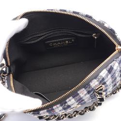 CHANEL Small Bag Shoulder Fabric Women's Black White Multicolor AS3969 B17673 NZH33