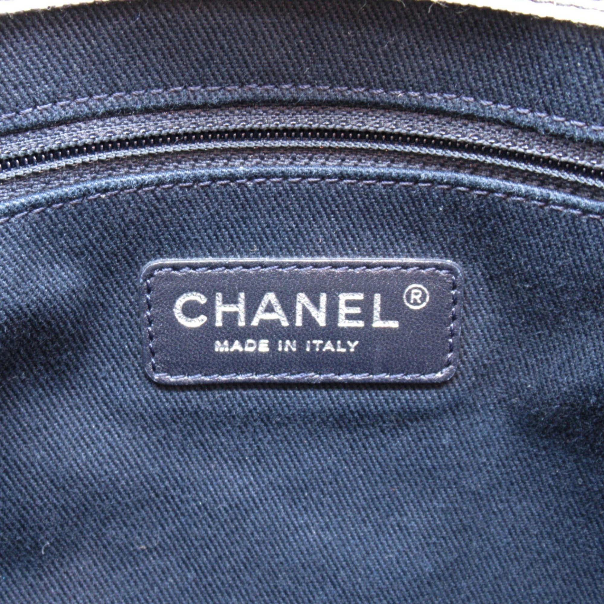 CHANEL Denim 2Way Bag, Denim, Women's, Navy, A92240