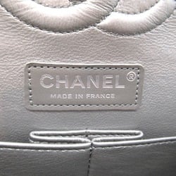 CHANEL V-stitch chain shoulder bag, caviar skin (grained calfskin), women's, silver