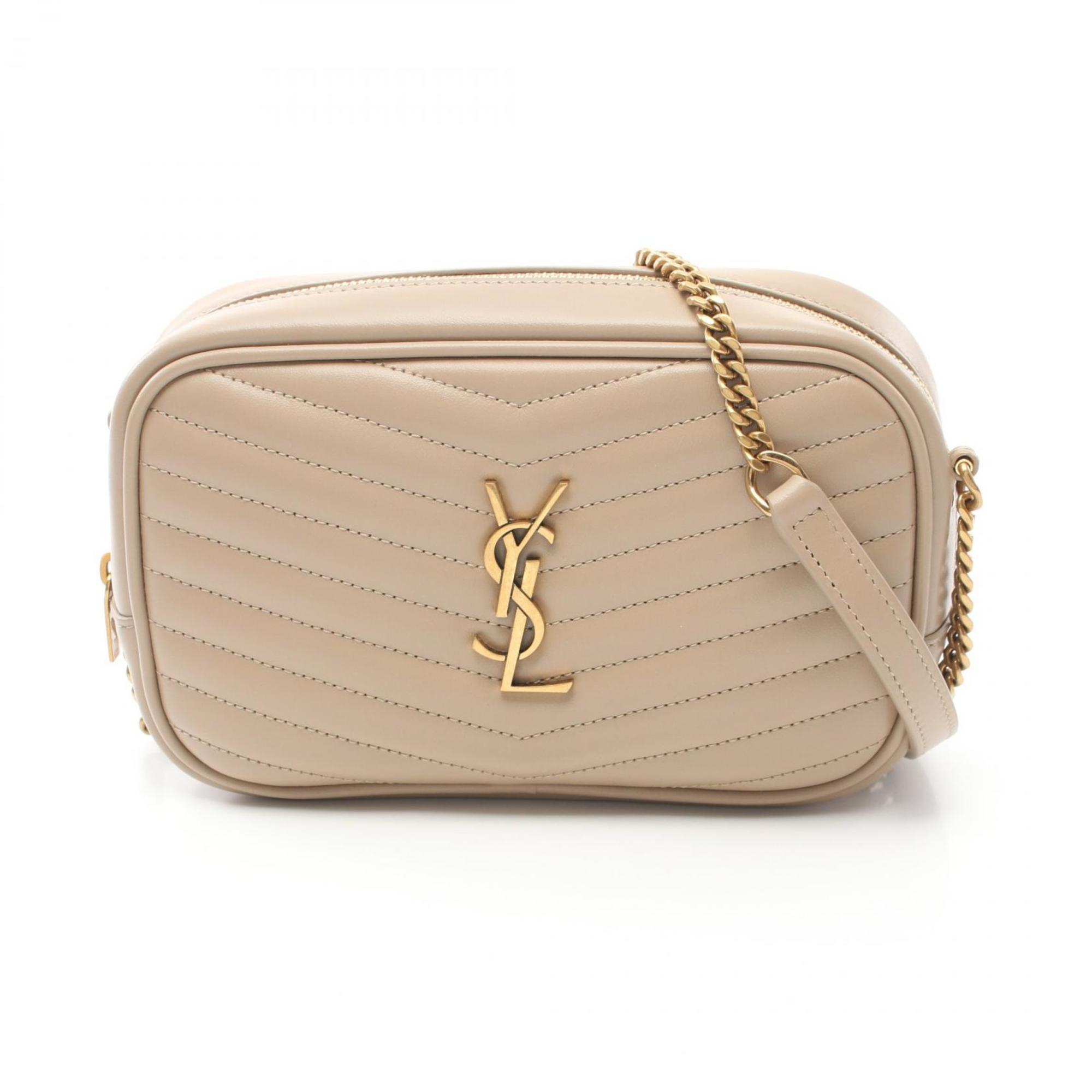 Saint Laurent LOU Shoulder Bag Leather Women's Beige 748849DV7072721