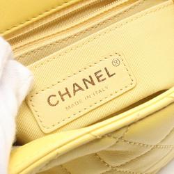 CHANEL Matelasse Gripoie Shoulder Bag, Lambskin, Women's, Yellow