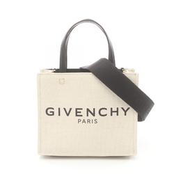 Givenchy G-TOTE MINI TOTE Tote Bag Canvas Leather Women's Beige Black BB50N0B1DR255