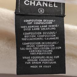 CHANEL Coco Mark Mouton Cashmere Women's White Black