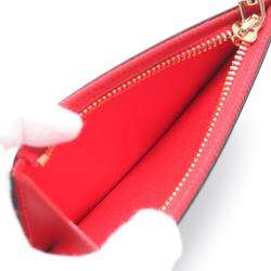 Christian Louboutin LOUBI54 ZIPPED CARD HOLDER Ruby 54 Business Card Holder/Card Case Leather Women's Black Red 3235111CM6S