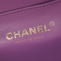 CHANEL Matelasse Handbag Bag Lambskin (Sheepskin) Women's Purple AS3222