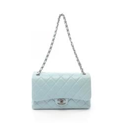 CHANEL Matelasse Shoulder Bag Leather Women's Blue