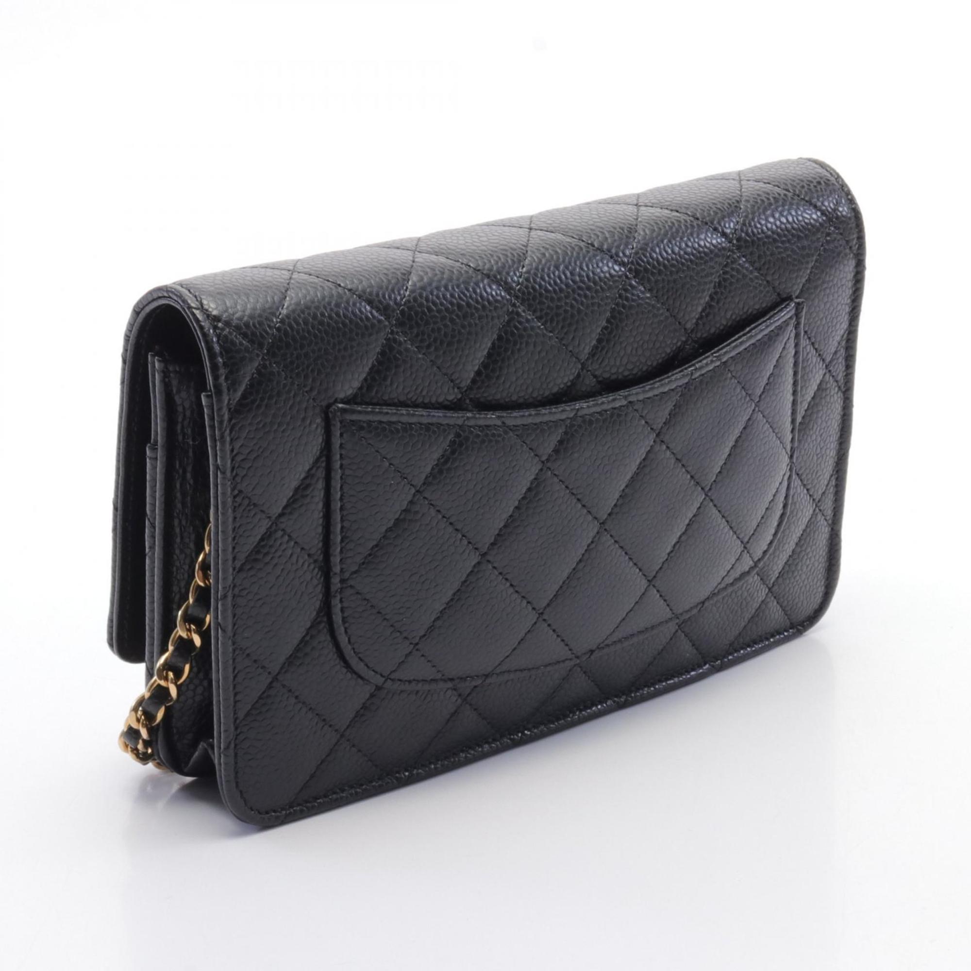 CHANEL Matelasse Shoulder Bag Caviar Skin (Grained Calf) Women's Black AP0250