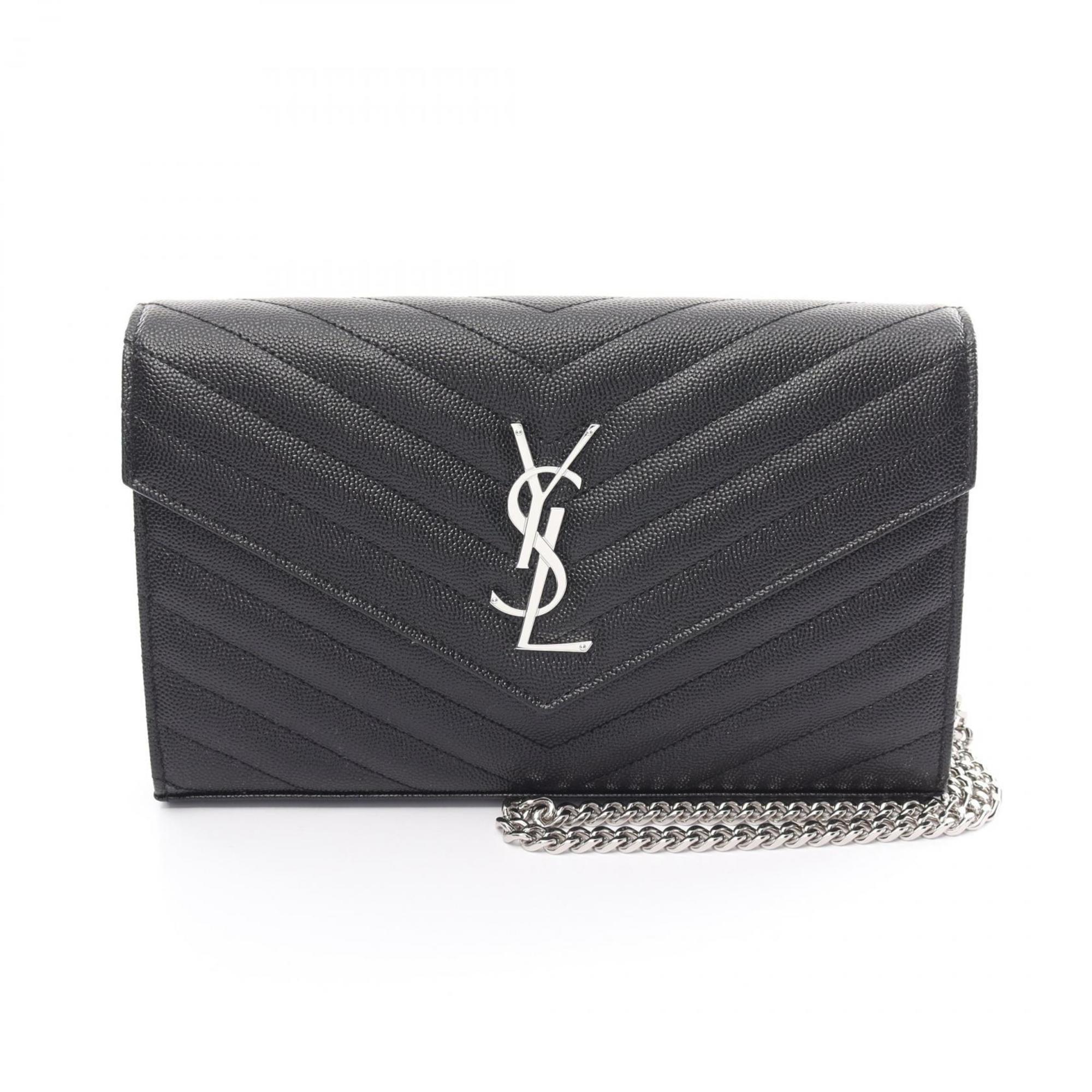 Saint Laurent Cassandra Classic Shoulder Bag Leather Women's Black 377828BOW021000