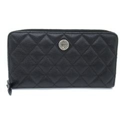 CHANEL Round Long Wallet Caviar Skin (Grained Calf) Women's Black