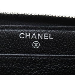 CHANEL Round Long Wallet Caviar Skin (Grained Calf) Women's Black