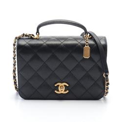 CHANEL Matelasse Shoulder Bag, Caviar Skin, Women's, Black, AS4286