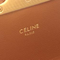 CELINE Teen Triomphe Shoulder Bag Canvas Leather Women's Brown Multicolor 188882FKR14ML