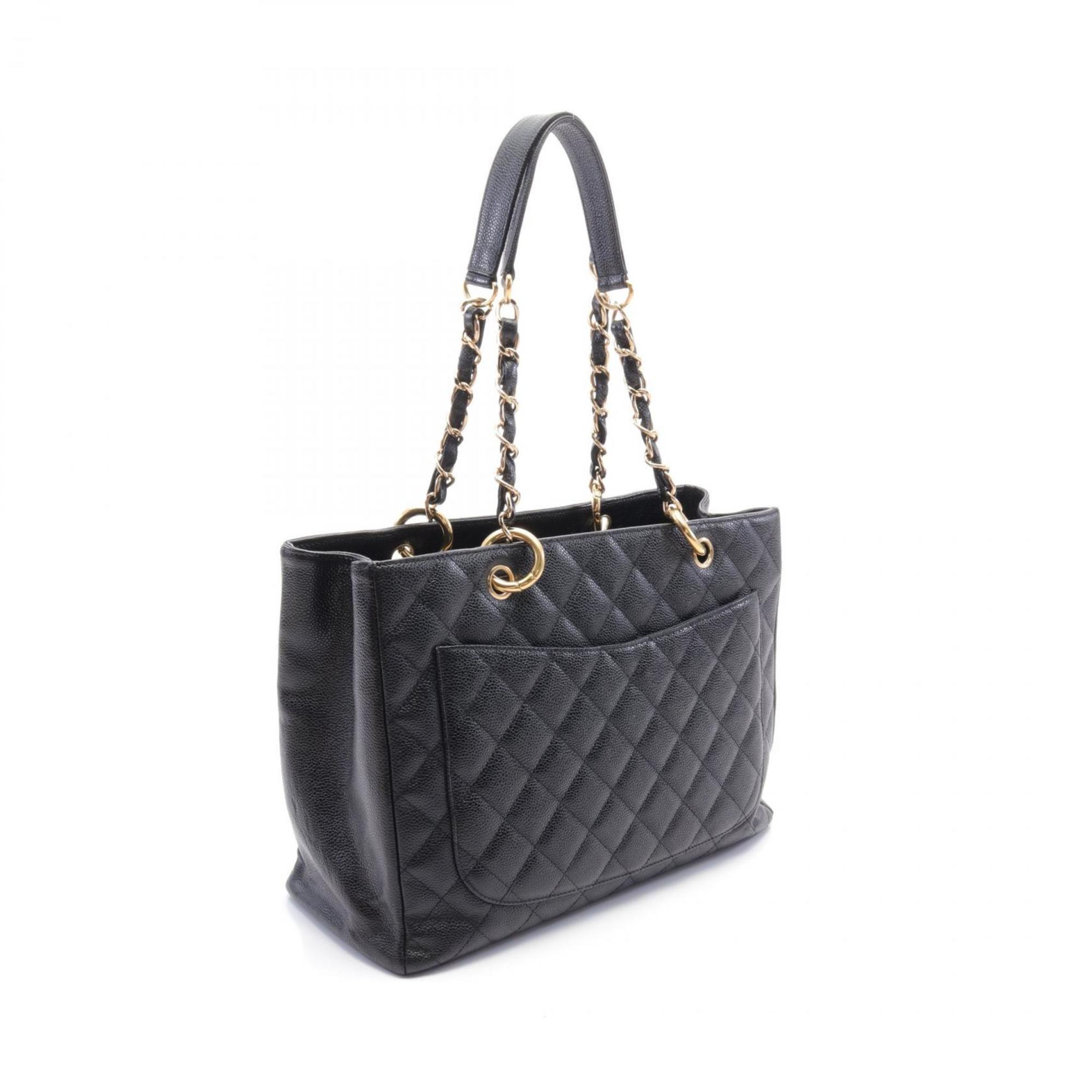 CHANEL Matelasse Grand GST Tote Bag Caviar Skin (Grained Calf) Women's Black A50995