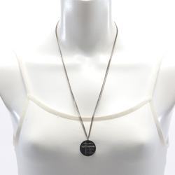 CHANEL Coco Mark Necklace Stainless Steel Plastic Women's Silver Black