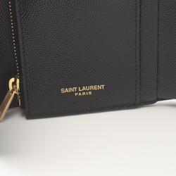 Saint Laurent SAINT LAURENT Monogram Tri-fold Wallet Leather Women's Black 403943BOW011000