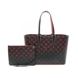 Christian Louboutin Cabata Tote Bag Leather Men Women Black Red