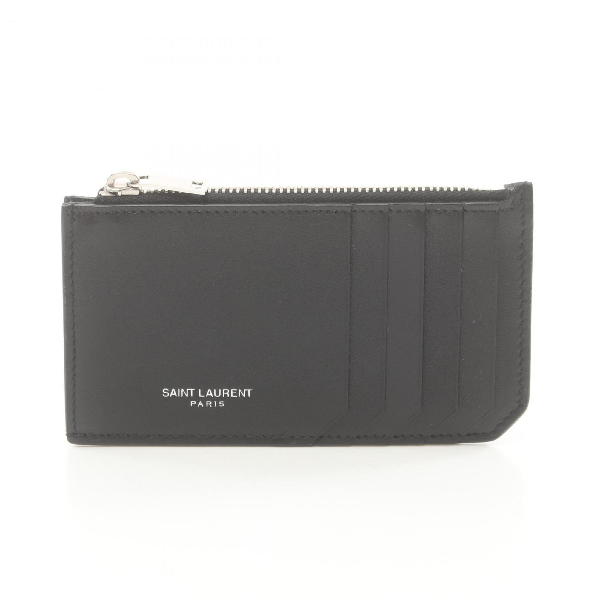 Saint Laurent SAINT LAURENT Wallet/Coin Case Wallet Leather Men's Black 6093620U90N1000