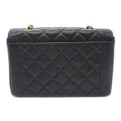 CHANEL Matelasse Diana Chain Shoulder Bag Caviar Skin (Grained Calf) Women's Black