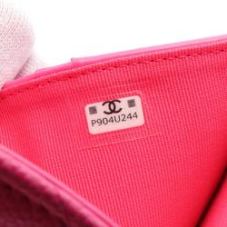 CHANEL Matelasse Classic Small Wallet Bi-fold Caviar Skin (Grained Calfskin) Women's Pink AP3178