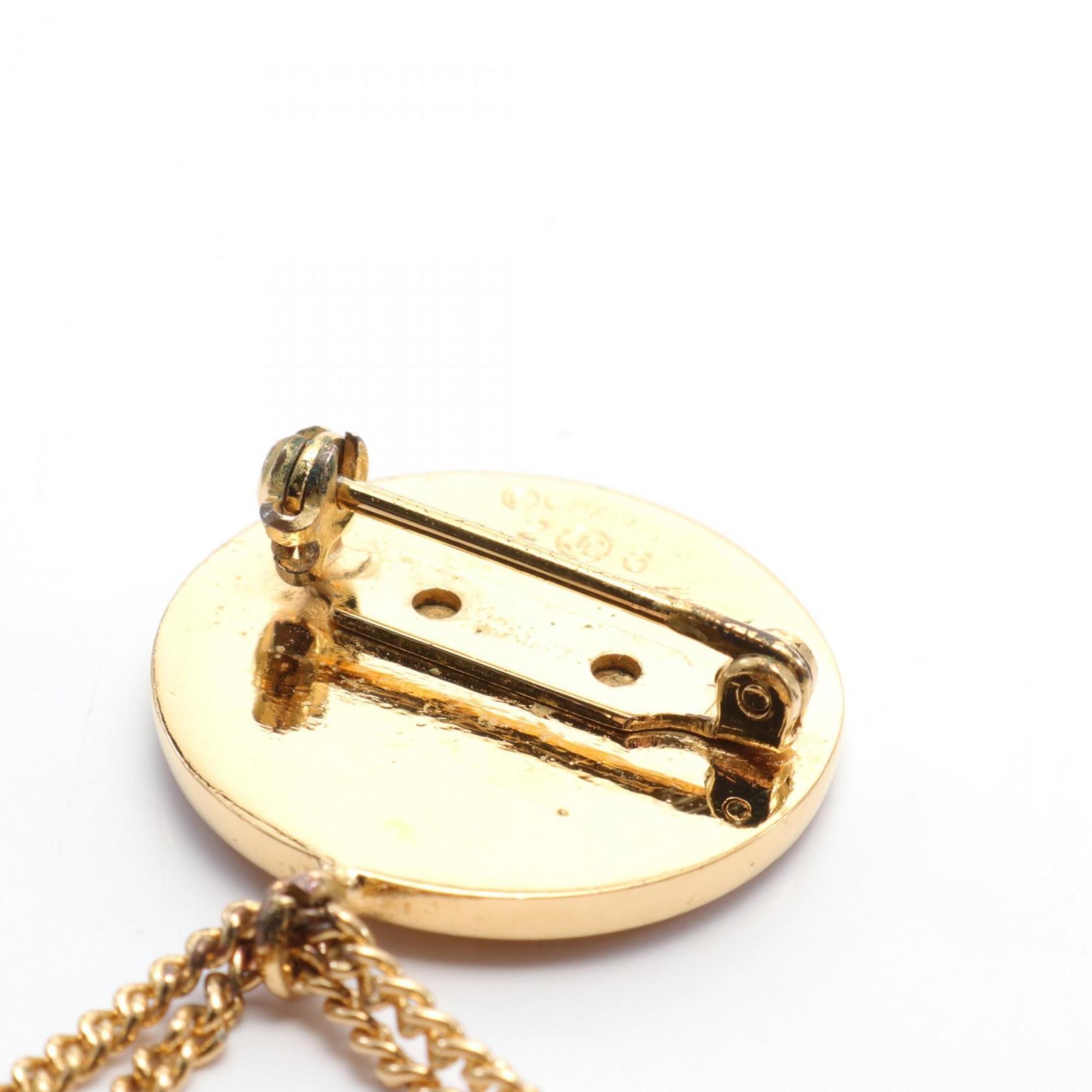 CHANEL Matelasse Chain Bag Brooch GP (Gold Plated) Women's Gold