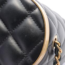 CHANEL Matelasse Shoulder Bag, Lambskin, Women's, Black, AS2640