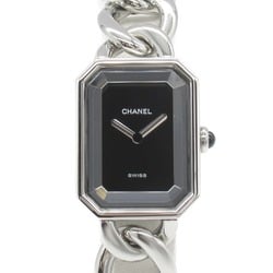 CHANEL Premiere M Watch Stainless Steel Ladies Black H0452