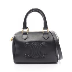 CELINE Small Boston Cuir Triomphe Handbag Bag Leather Women's Black 113773