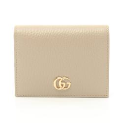 GUCCI Petit Marmont GG Bi-fold Wallet Leather Women's Beige 456126