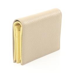 GUCCI Petit Marmont GG Bi-fold Wallet Leather Women's Beige 456126