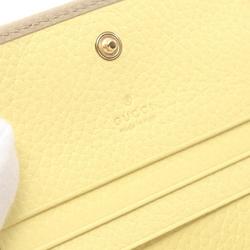 GUCCI Petit Marmont GG Bi-fold Wallet Leather Women's Beige 456126