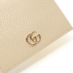 GUCCI Petit Marmont GG Bi-fold Wallet Leather Women's Beige 456126