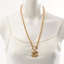 CHANEL Coco Mark Necklace GP (Gold Plated) Women's Gold