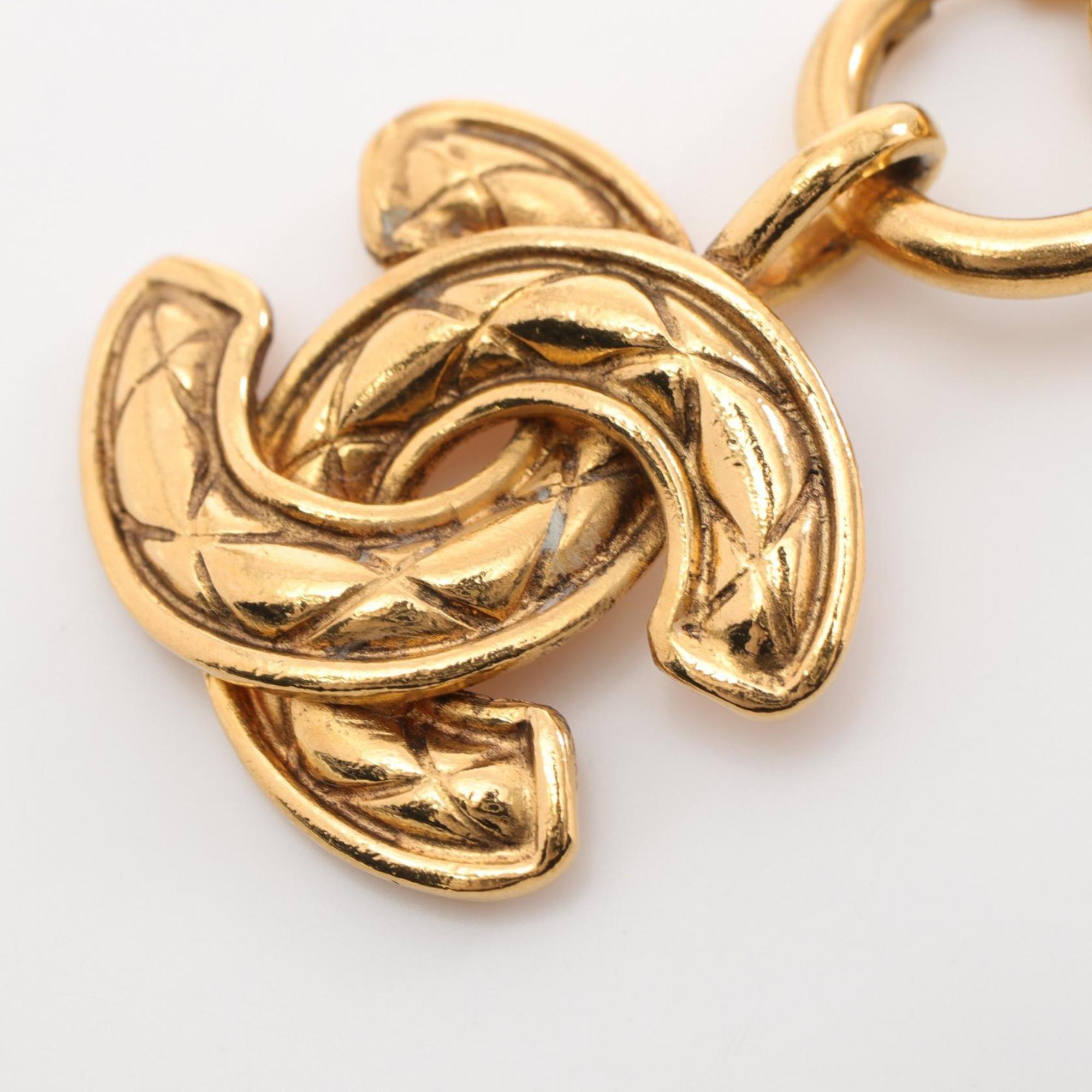 CHANEL Coco Mark Necklace GP (Gold Plated) Women's Gold