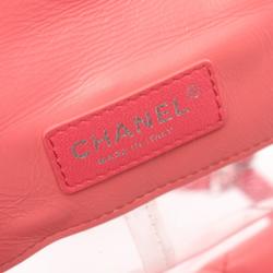 CHANEL Matelasse Rucksack Backpack Bag Leather Vinyl Women's Pink Clear A57826