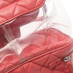 CHANEL Matelasse Rucksack Backpack Bag Leather Vinyl Women's Pink Clear A57826