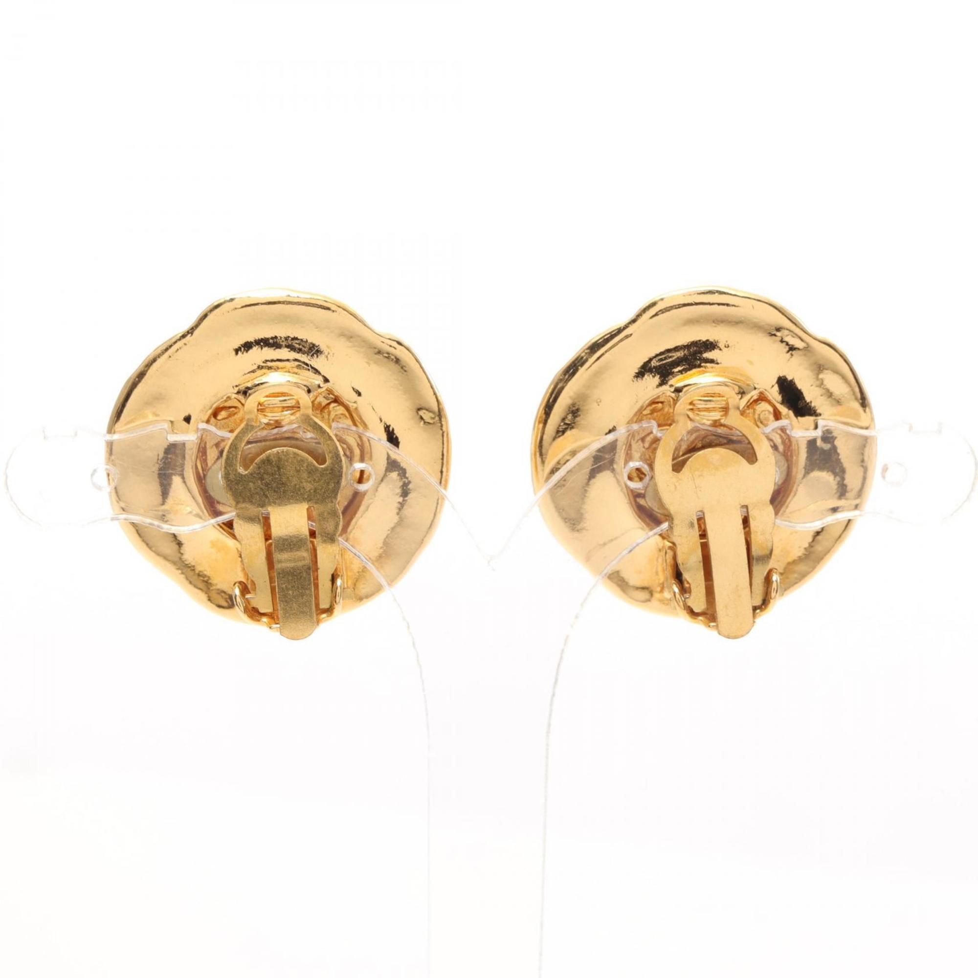 CHANEL Coco Mark Earrings GP (Gold Plated) Women's Gold 93P