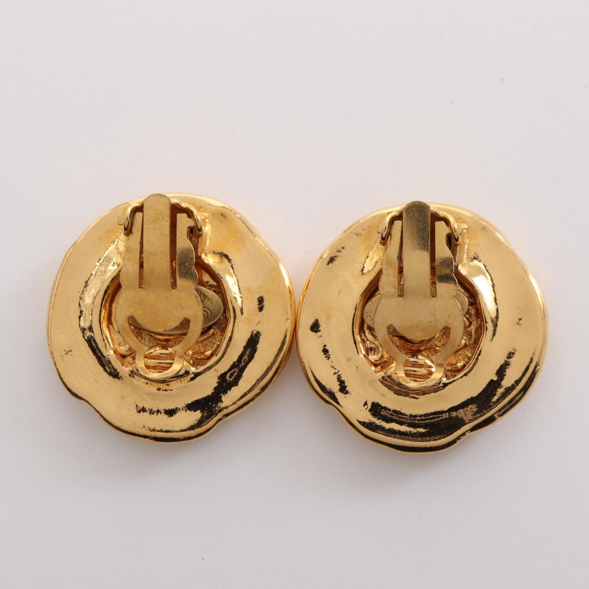 CHANEL Coco Mark Earrings GP (Gold Plated) Women's Gold 93P