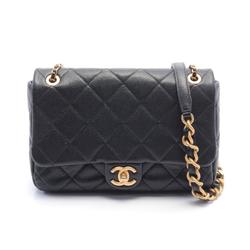 CHANEL Matelasse Shoulder Bag Caviar Skin (Grained Calf) Women's Black AS4890